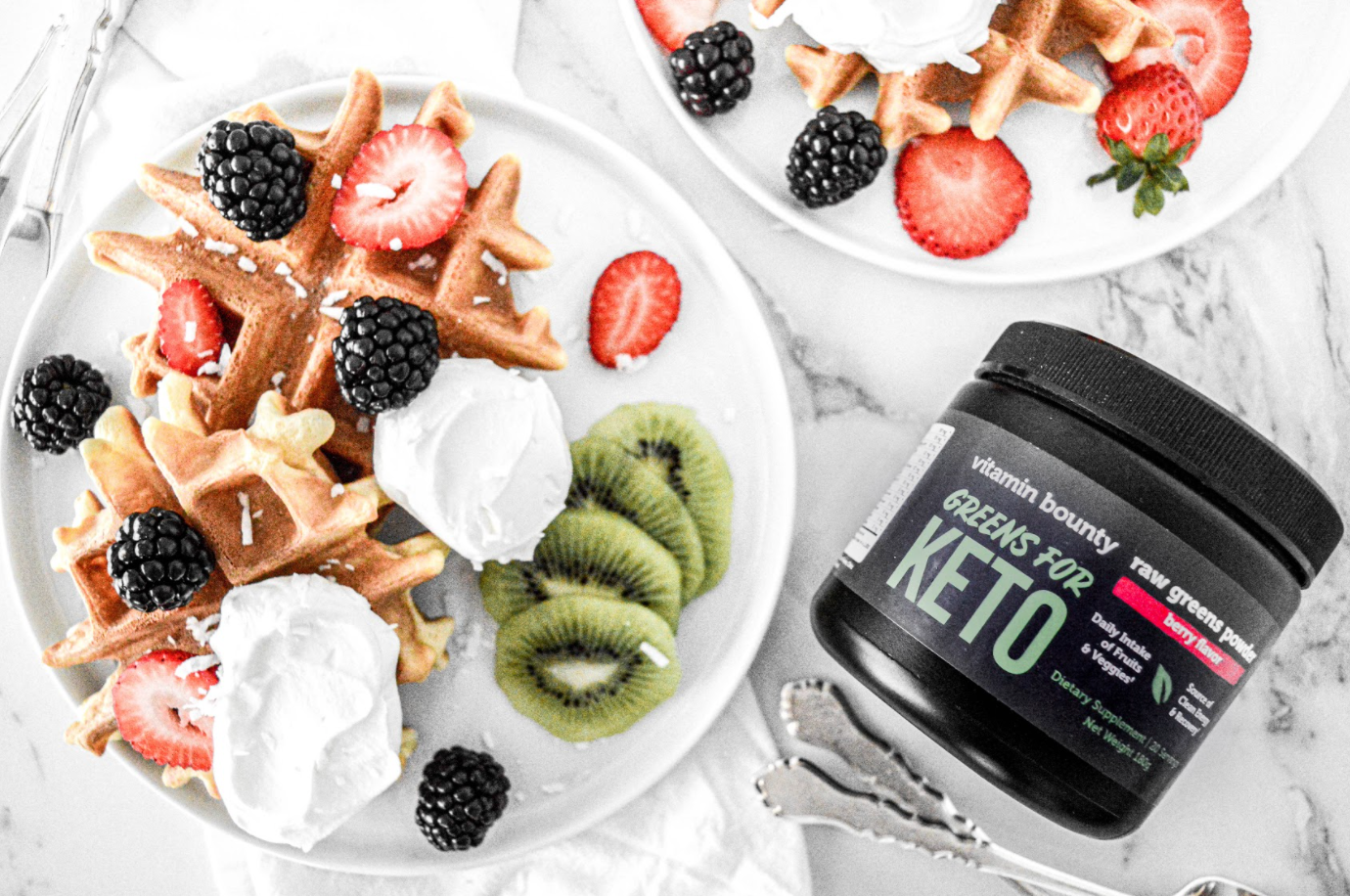 Waffles made with Greens for Keto