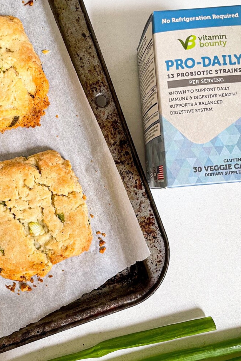 Sour Cream and Onion Biscuits pictured on a pan with baking sheet