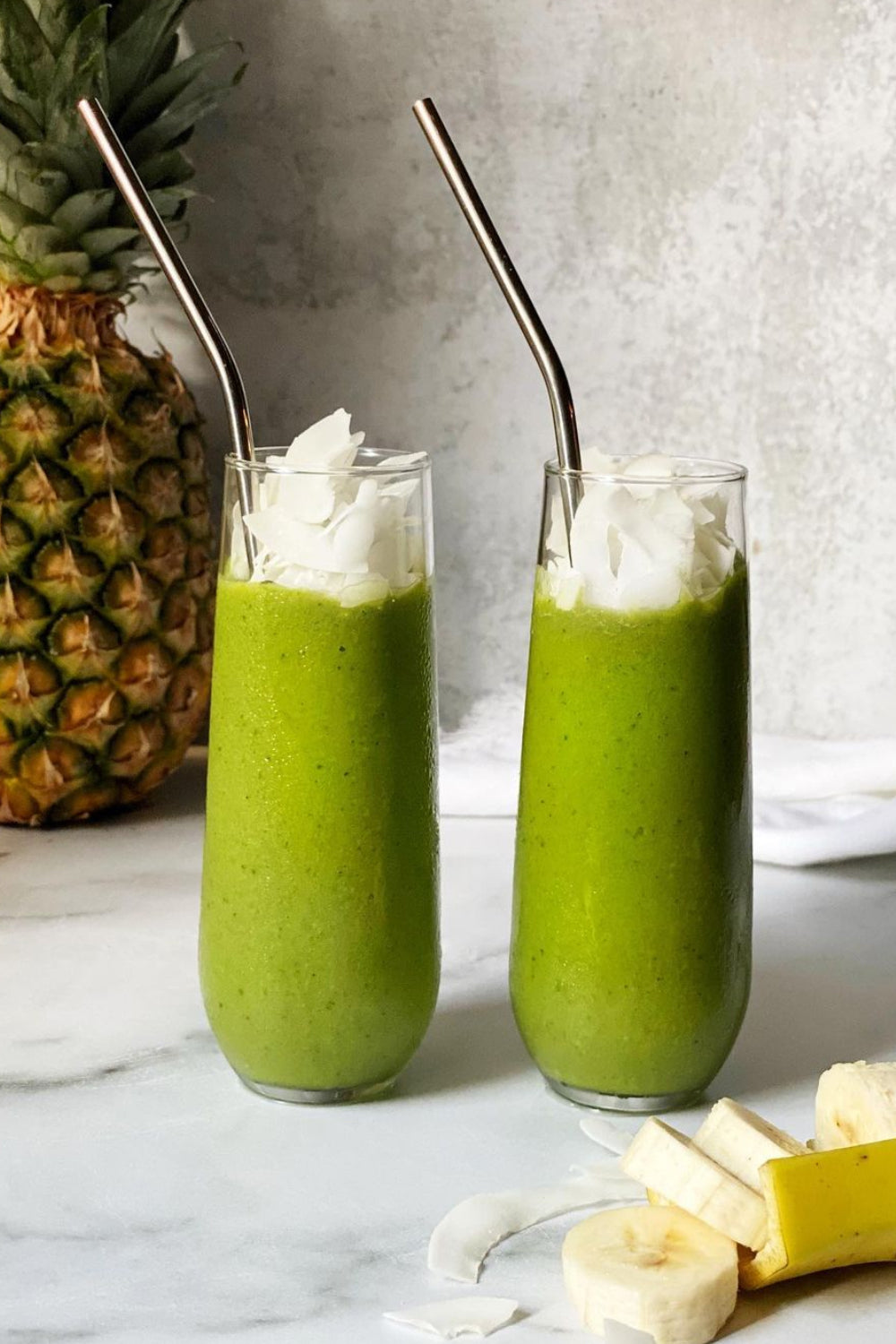 Green For Keto Tropical Green Smoothie topped with Whipped cream