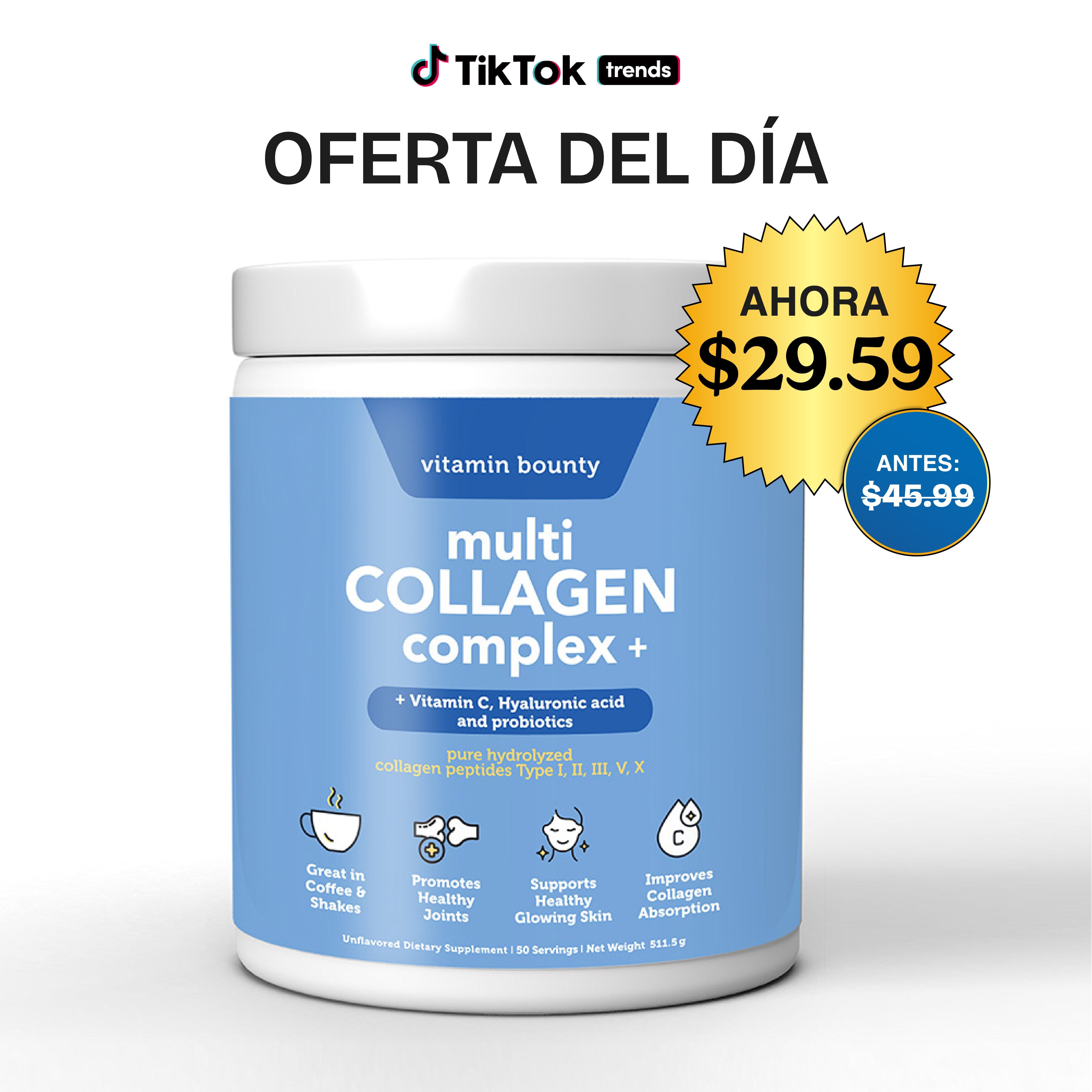Colageno Hidrolizado 5 en 1 con Ácido Hialurónico, Vitamina C y Probióticos