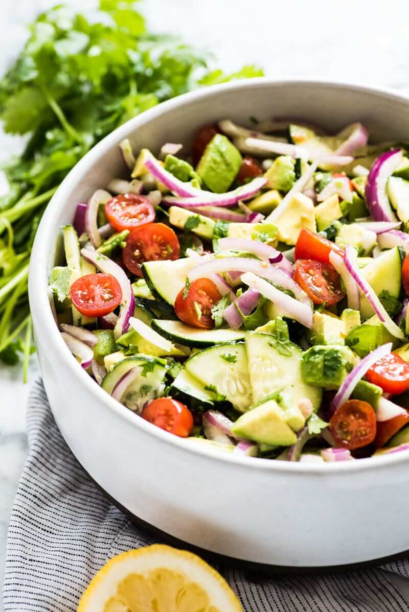 Avocado Salad with tomatoes and onions 