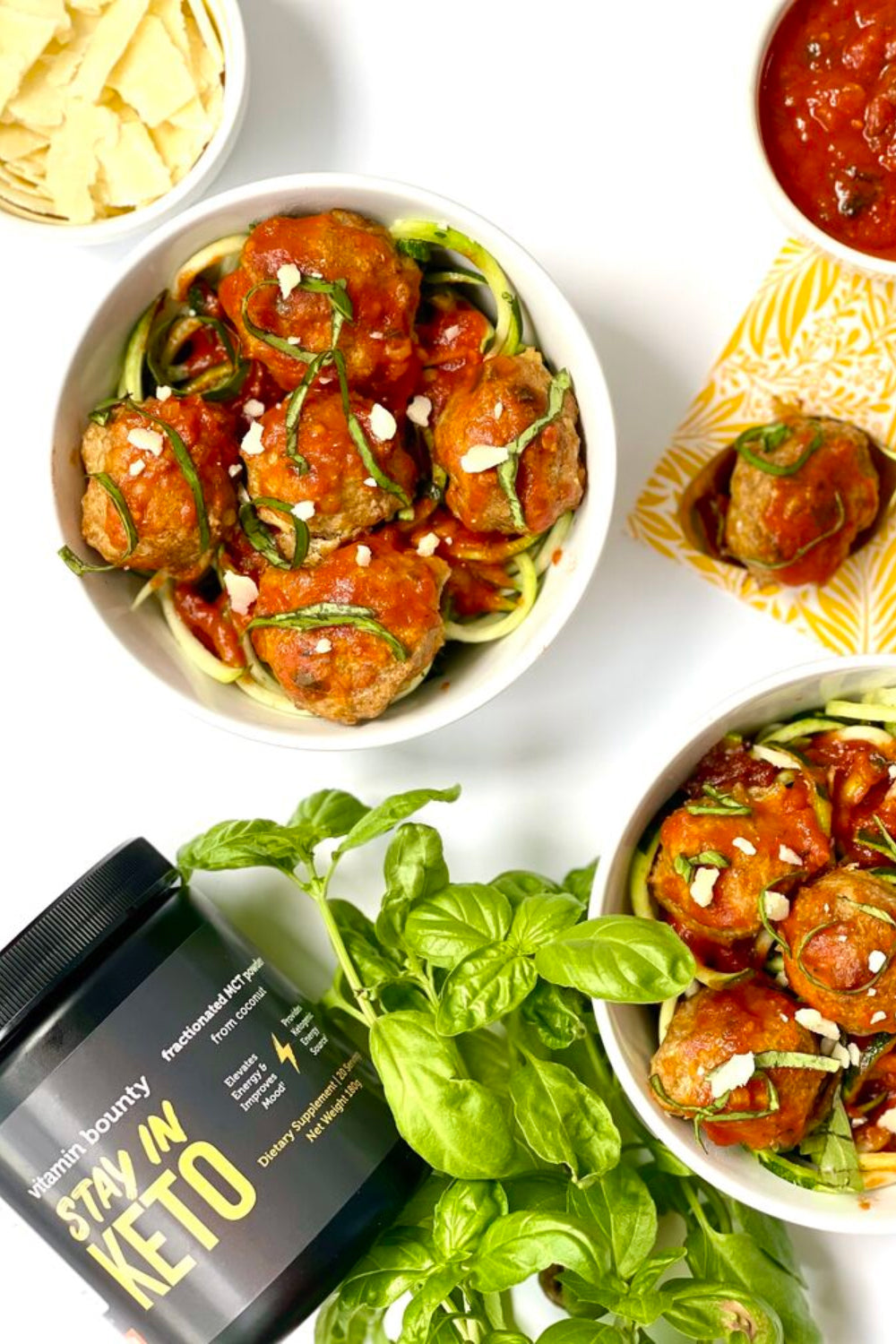 Chicken Meatballs made with Vitamin Bounty Stay in Keto Powder 