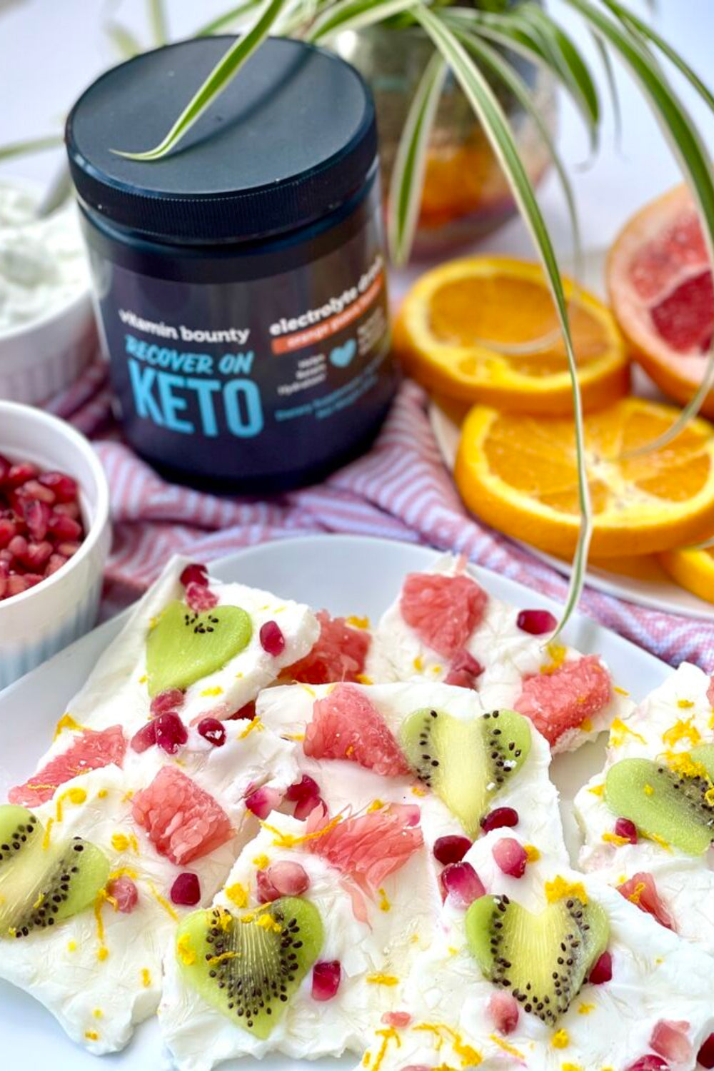 Frozen Yogurt Bark using Recover On Keto by Vitamin Bounty