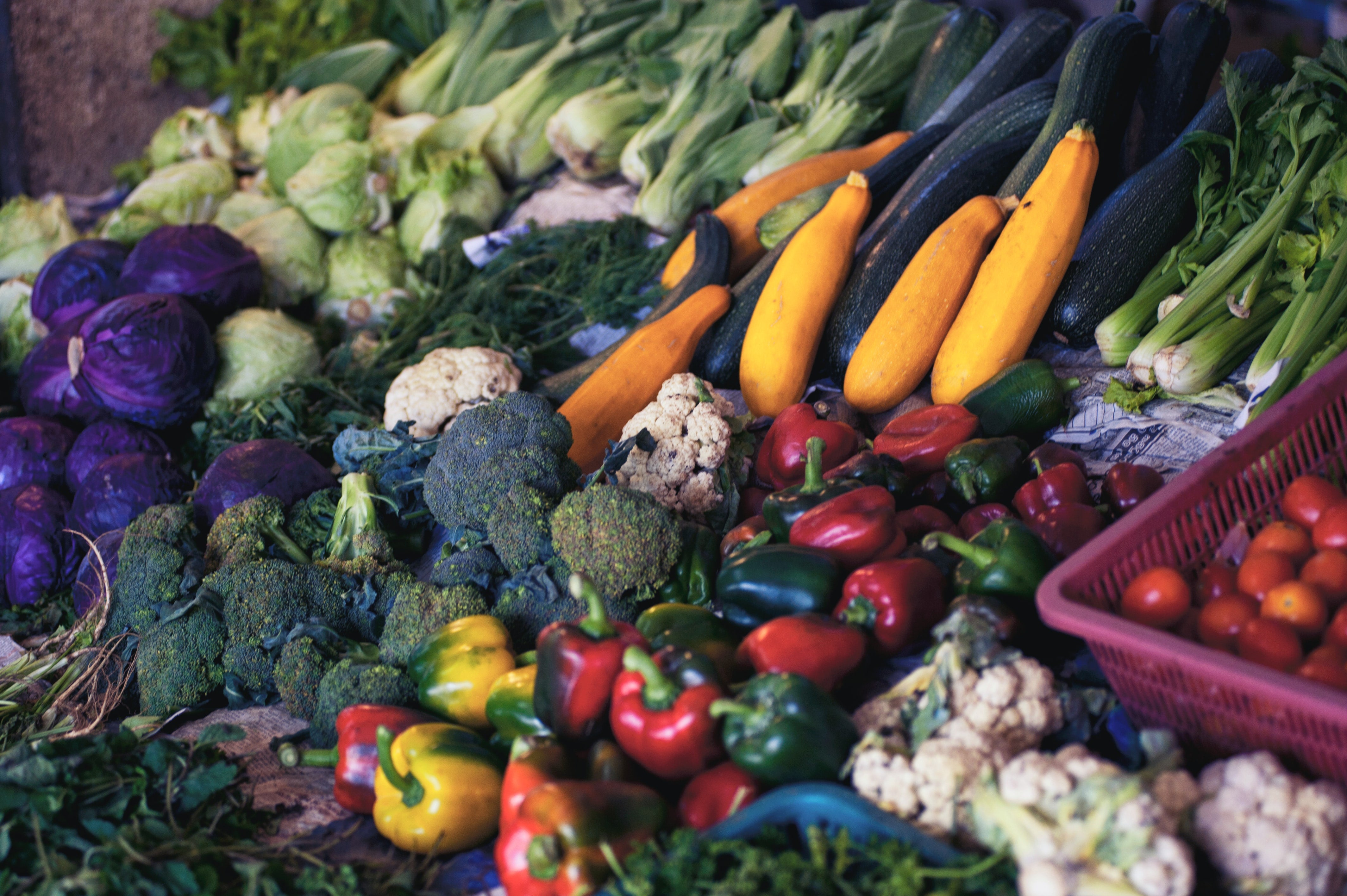 A colorful variety of fruits and vegetables 