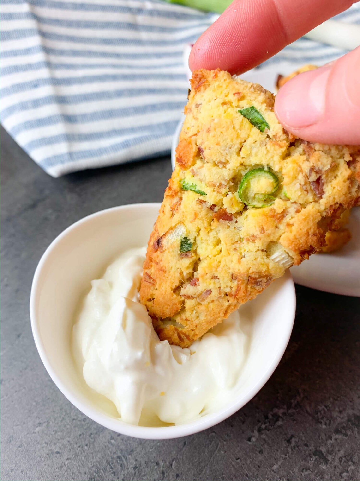 Keto Scones with Ham and green onions