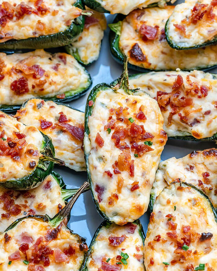 Jalapeno Poppers stuffed with cheese and bacon