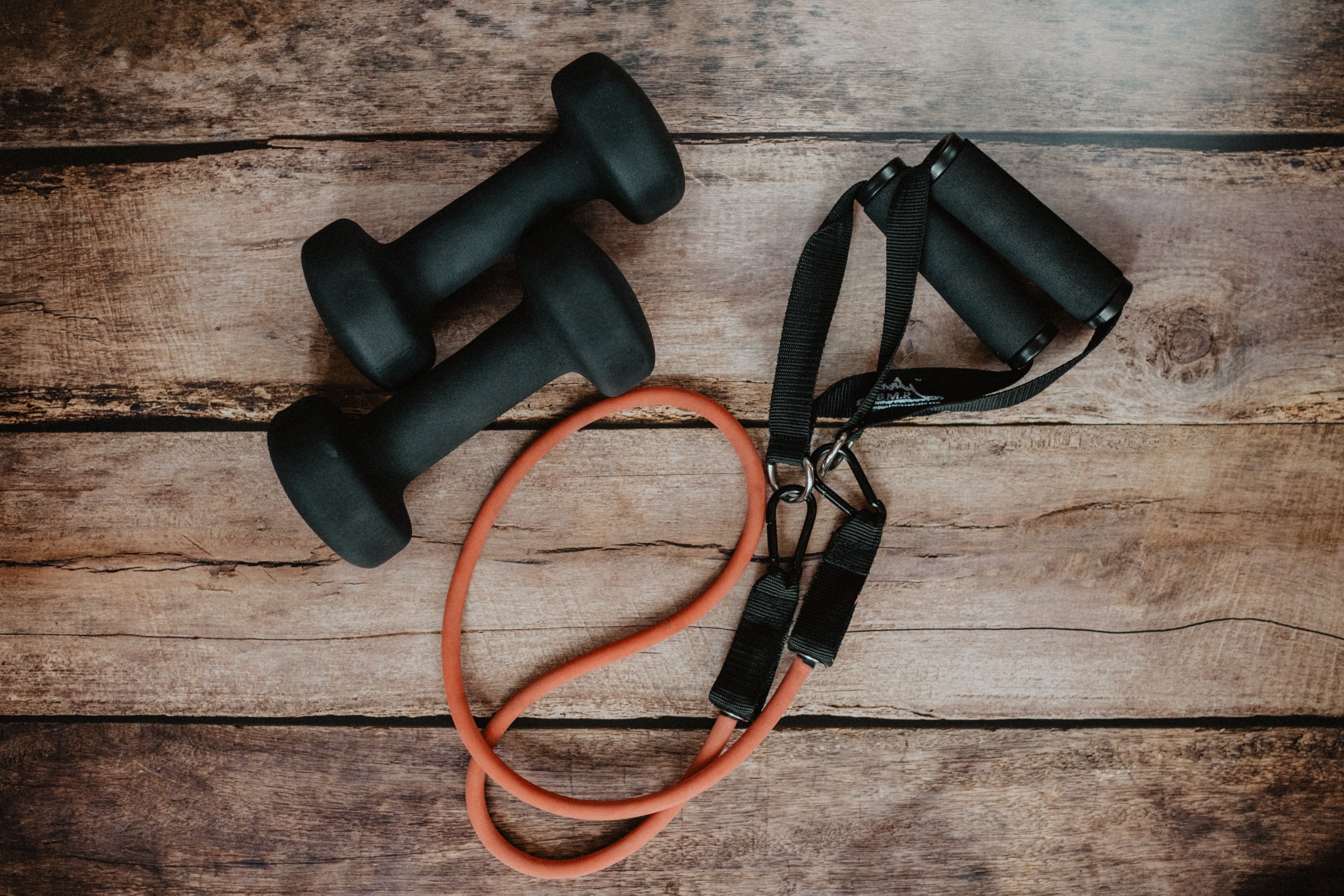 Workout Gear on a wood floor