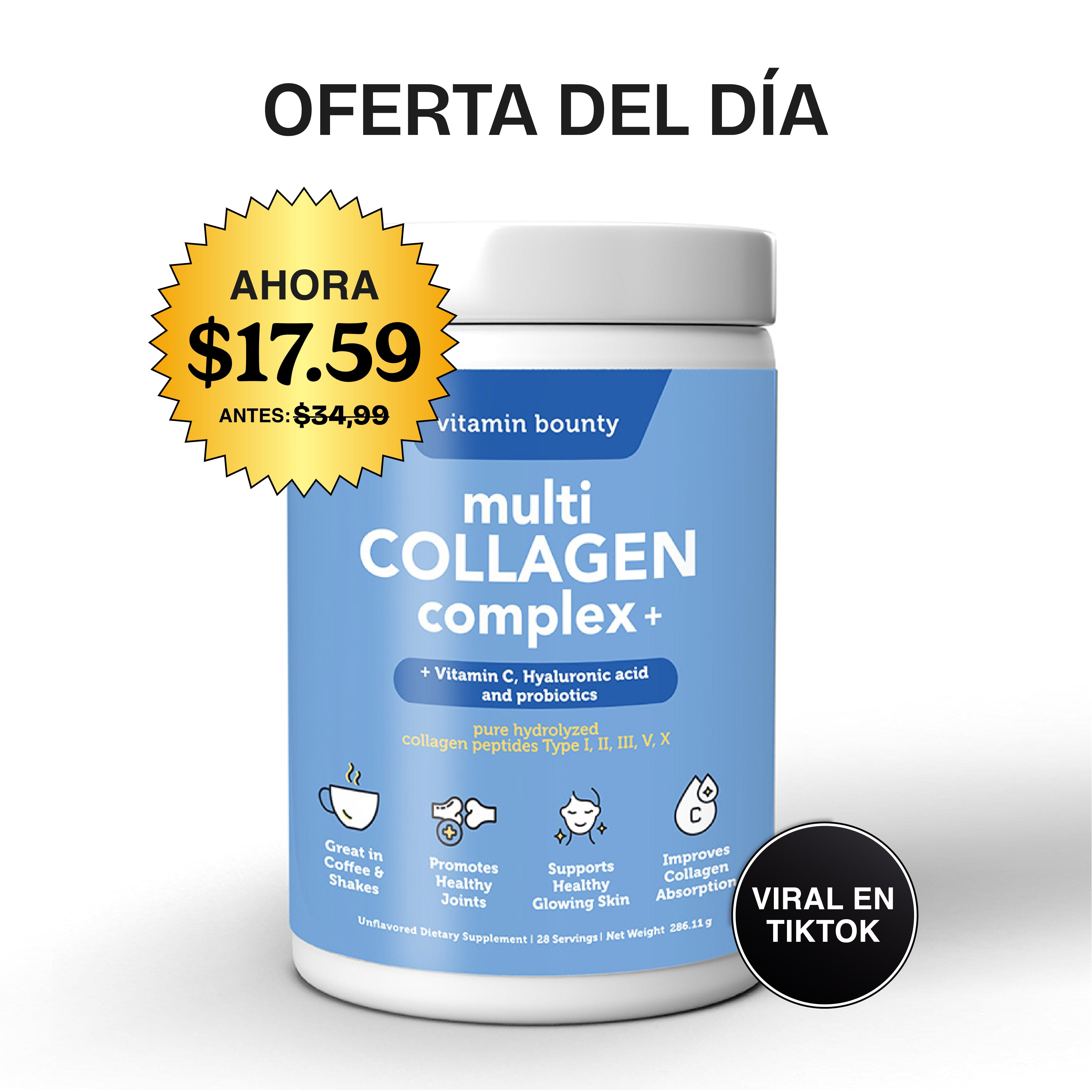 Colageno Hidrolizado 5 en 1 con Ácido Hialurónico, Vitamina C y Probióticos